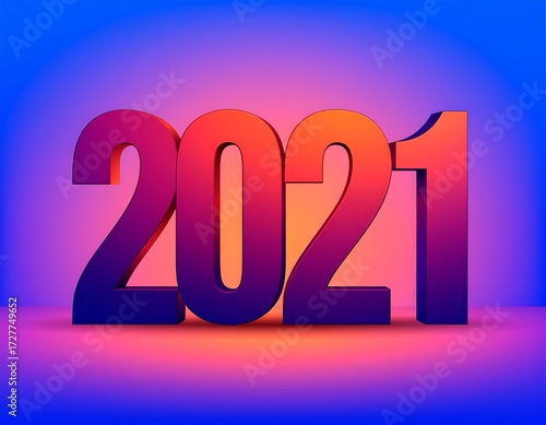 Bold 2021 numerals on a vibrant background