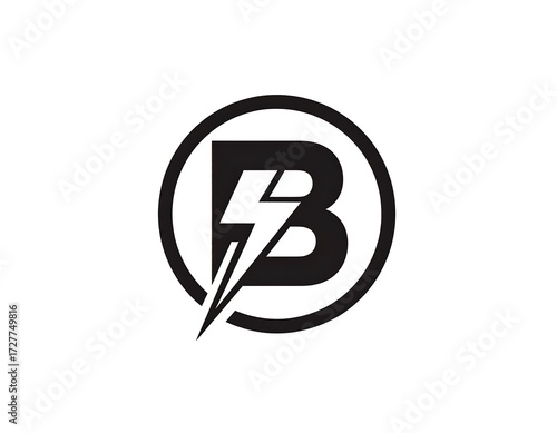 Bold capital letter 'B' logo with lightning bolt