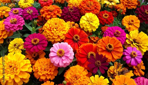 Fototapeta Naklejka Na Ścianę i Meble -  Vibrant flower garden