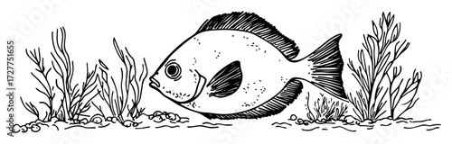 tropical fish underwater scene drawing
