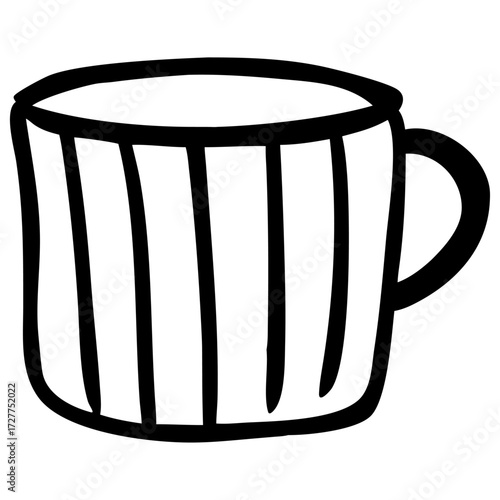 coffee and tea cups on white background
