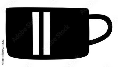 A simple black coffee mug, isolated on a white background, is perfect for a hot beverage