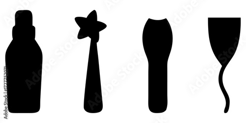 A silhouette set of vector kitchen tools and other metal objects is a useful illustration for any design