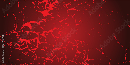 striking red and black cracked texture background, resembling molten lava or fractured earth. The glowing cracks create a dramatic and intense visual effect.V