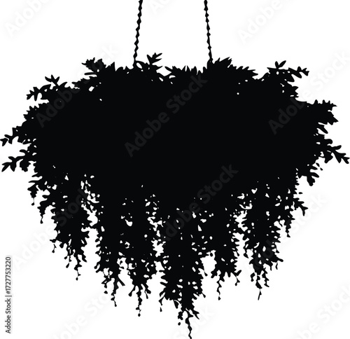 Hanging Moss Silhouette | Tropical Plant Vector Design