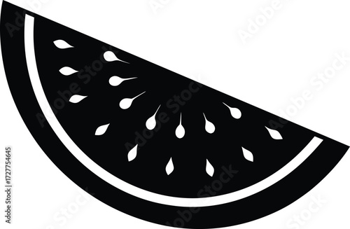 Watermelon Slice Silhouette | Summer Fruit Vector Illustration
