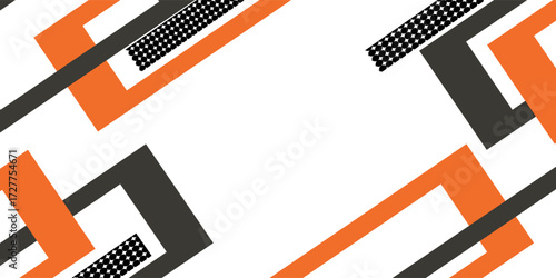 Bright black banner with a trend orange stripes
