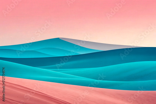 Serene Abstract Landscape with Soft Waves and Gentle Colors