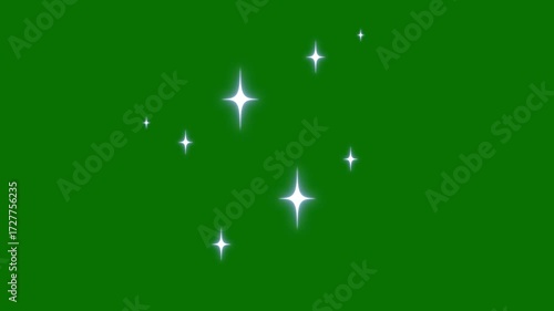 Wallpaper Mural Animated sparkling twinkle stars in flat vector doodles style on vibrant green screen background with glowing glitter sparkle and blinking light effects perfect for holiday video projects Torontodigital.ca