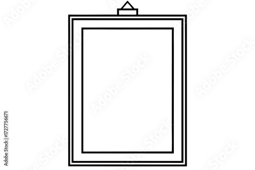 Gold vintage wooden blank picture frame isolated on white background