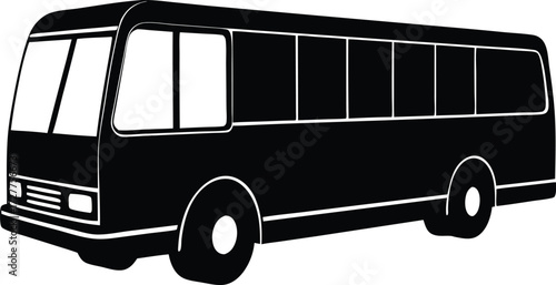 bus vector, public transport silhouette
