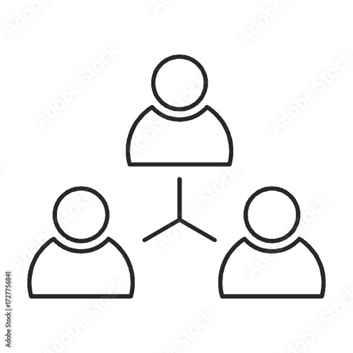 An illustration of three interconnected individuals, visually representing the core concepts of networking and unity. Ideal for themes like business, collaboration, and human connection.
