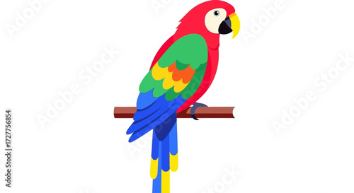 Colorful macaw parrot on a branch