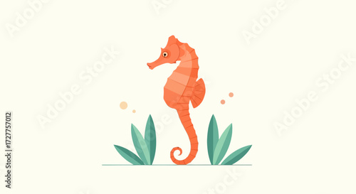 Cute Cartoon Seahorse Ocean Dweller