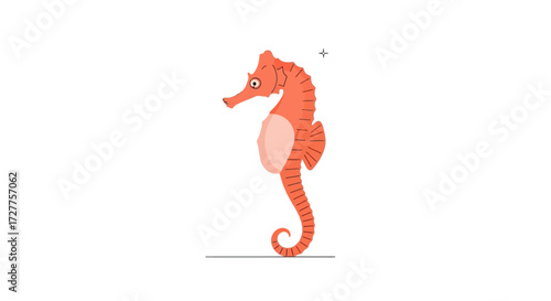 Orange seahorse character illustration
