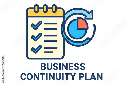 Business continuity plan with checklist and circular diagram business continuity plan