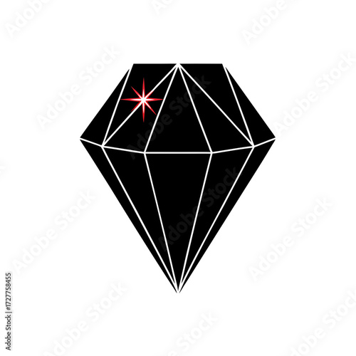 Shiny Red Ruby Gemstone Glowing Facets Transparent Background