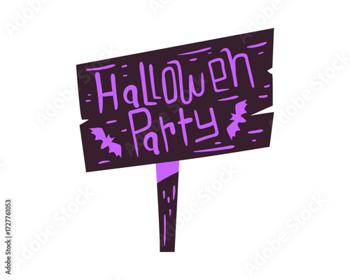 Halloween Party Sign Illustration