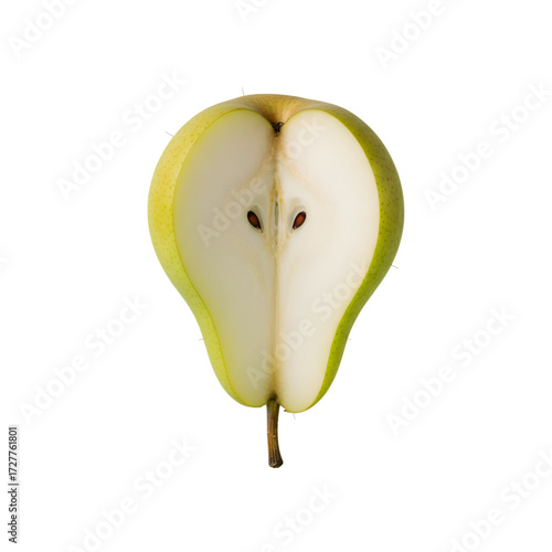 Creative Upside Down Pear Concept – Fresh Fruit on White Background