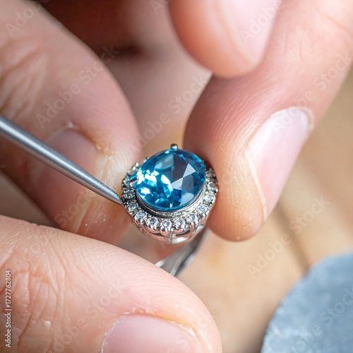 Jeweler working on a ring