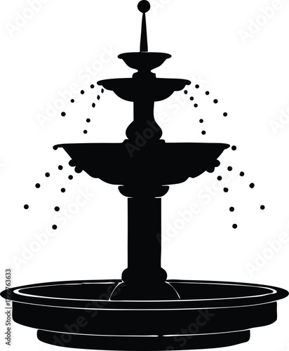 fountain spray design, water feature symbol
