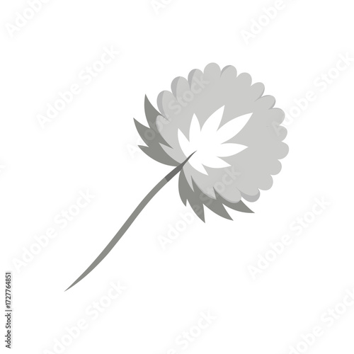 cartoon silver dill weed frond fluff  fluffy vector