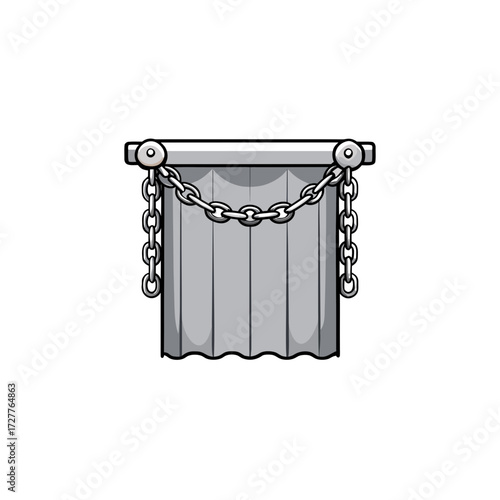 cartoon silver chain link curtain  draping vector 