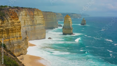 Gen-4 Turbo Coastal Storm Loop Background