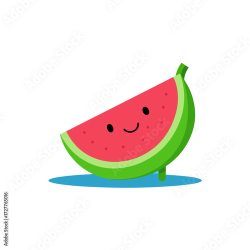 cartoon pink watermelon rind pickle  summery vector