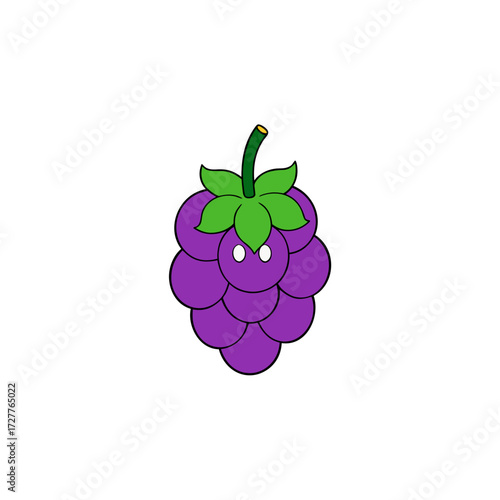 cartoon purple eggplant colored berry cluster  vector