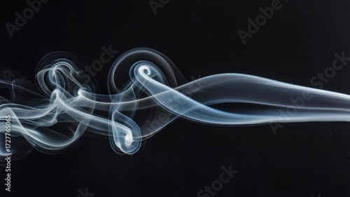 Gen-4 Turbo White smoke swirling in elegant abstract shapes