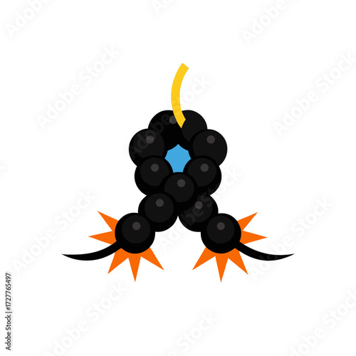 cartoon black peppercorn garland knot  spicy vector