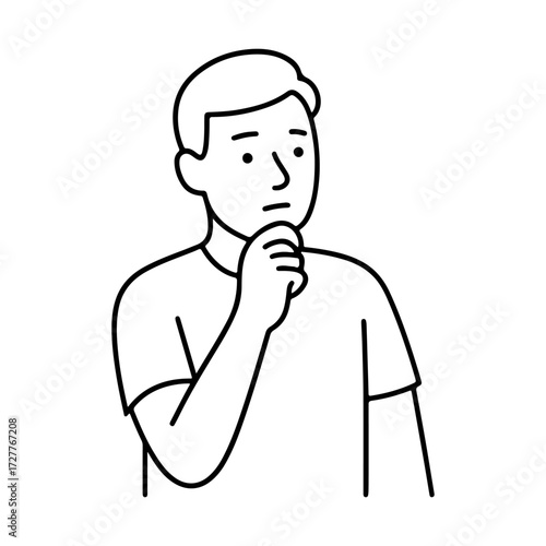line icon hand on chin vector on a white background
Vector line icon on a white background