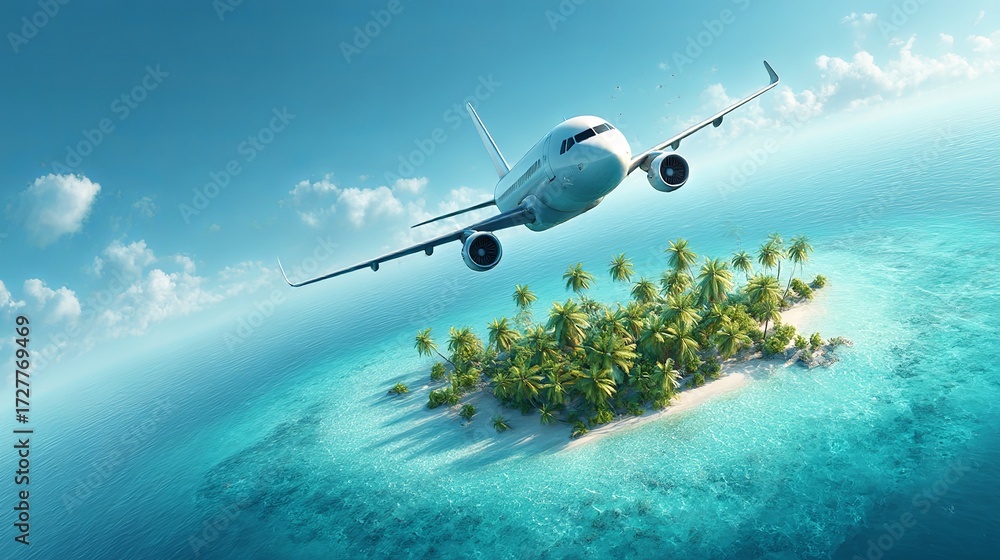 Naklejka premium Plan your vacation! Choose a destination, book flights & air tickets for international trips. We can help with travel planning & holiday choices in the tourism industry. Get your tickets now! 