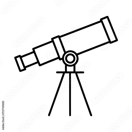 Telescope on tripod for stargazing and astronomical observation  