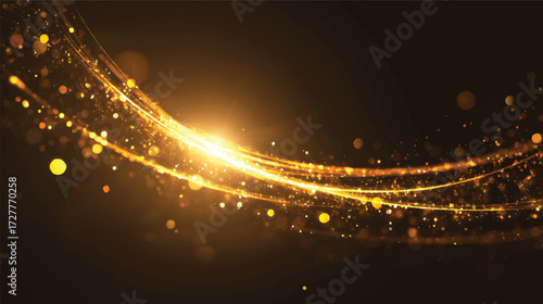A radiant burst of golden light with sparkling particles and rays emanating outward, creating a magical and vibrant atmosphere