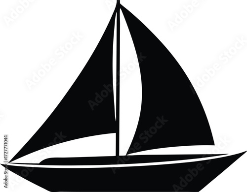 sailboat vector, sailing vessel silhouette
