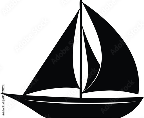 sailboat vector, sailing vessel silhouette
