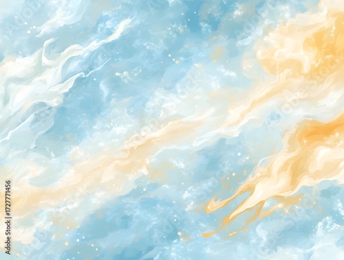 Abstract Blue and Gold Watercolor Texture Background