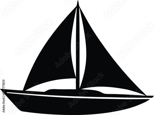 sailboat vector, sailing vessel silhouette
