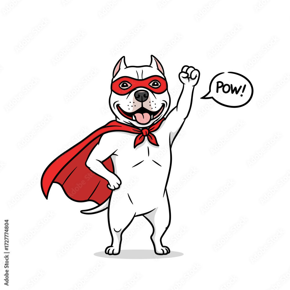 Fototapeta premium Super Cat: White Cat in Cape with Power Pose