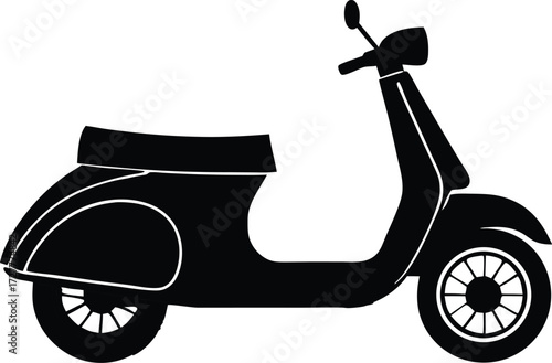 scooter vector, ride vehicle silhouette
