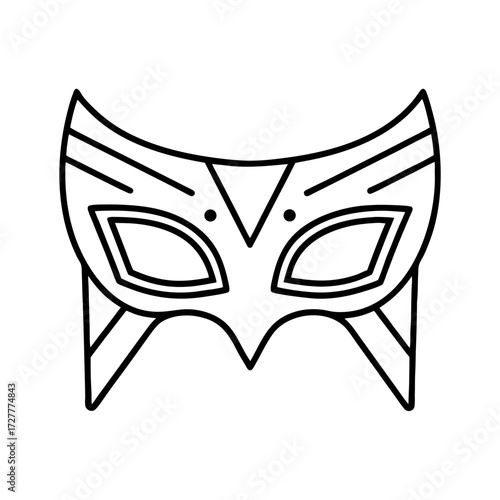 Decorative mask design in minimalist style with sharp features  