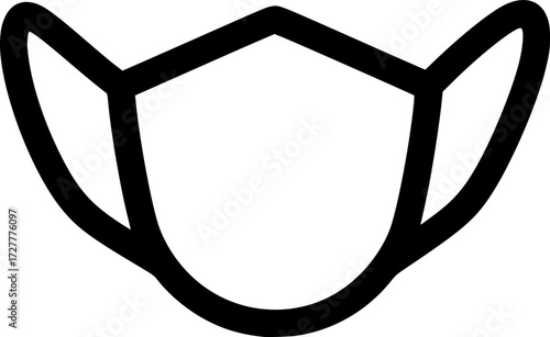 Face mask outline icon vector
