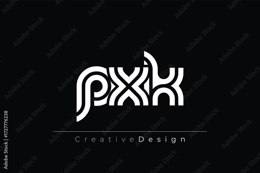 Fototapeta premium PXK Creative Unique Modern Letter Logo Design