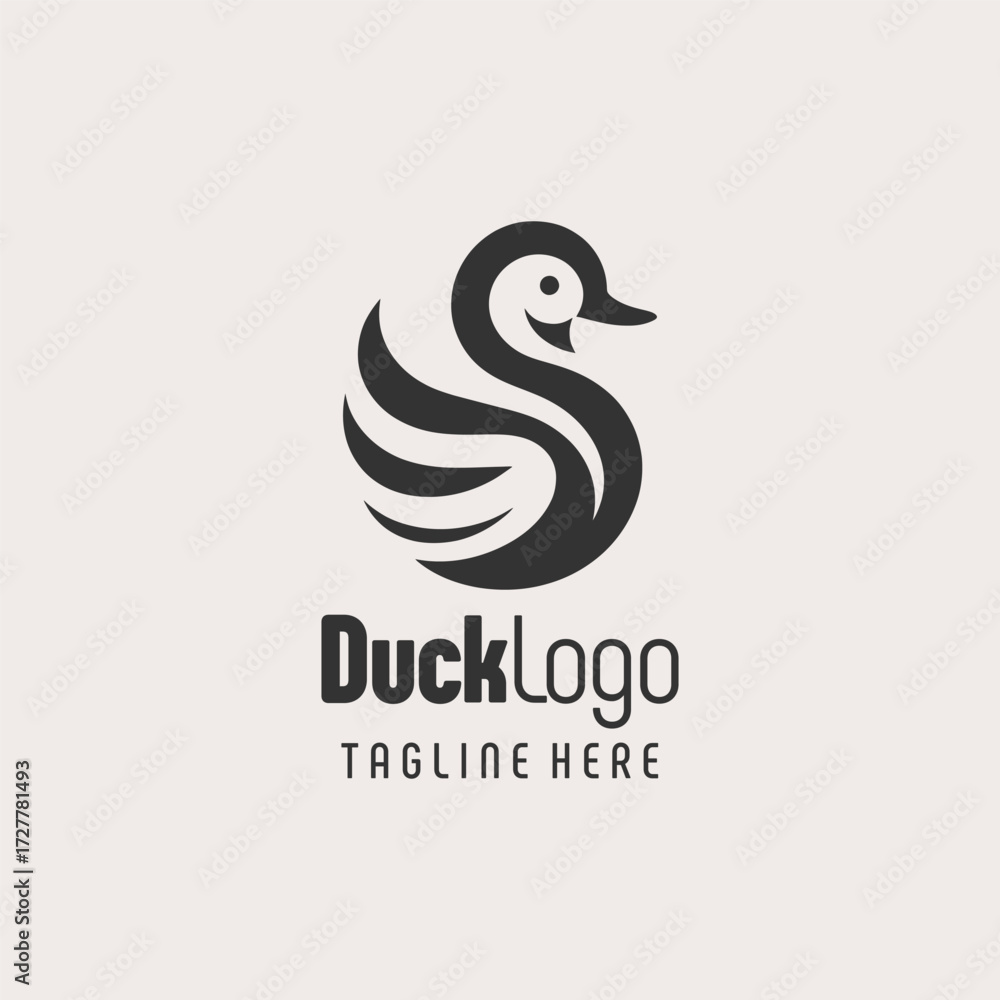 Obraz premium Refined Farm Duck Logo Concept