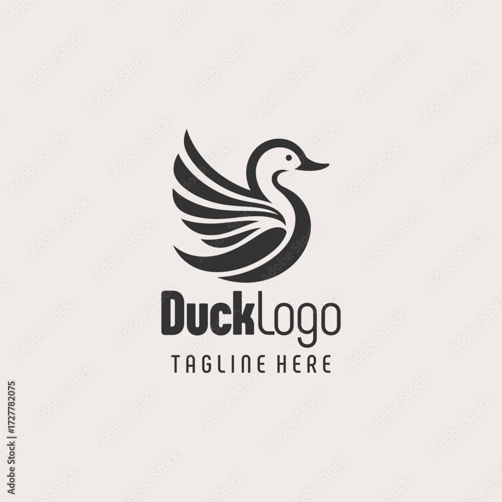 Fototapeta premium Unique Modern Duck Logo Design