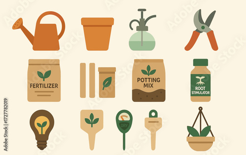 Essential plant care supplies collection for gardening enthusiasts