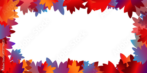 Autumn background. Banner design background with falling red autumn leaves.