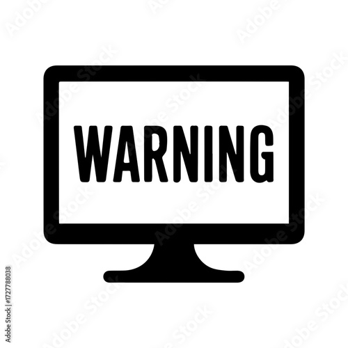 Critical warning message displayed on monitor screen, alert notification, urgent system error, security breach detected, attention needed on computer